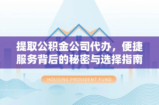新抚提取公积金公司代办，便捷服务背后的秘密与选择指南