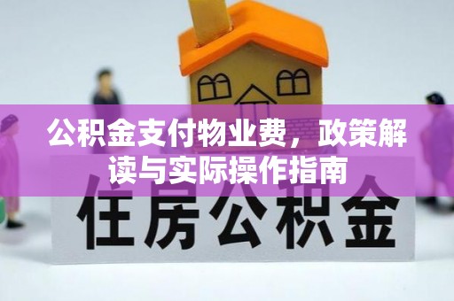 新抚公积金支付物业费，政策解读与实际操作指南