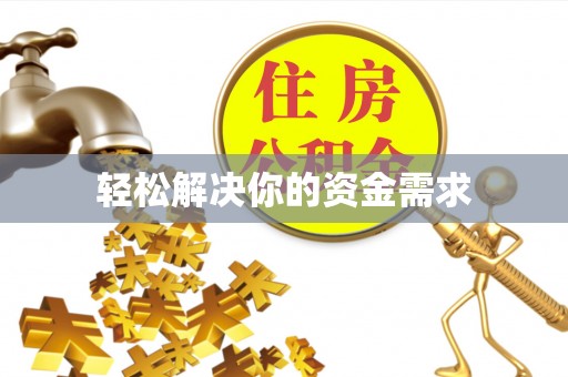 新抚轻松解决你的资金需求