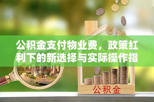 新抚公积金支付物业费，政策红利下的新选择与实际操作指南