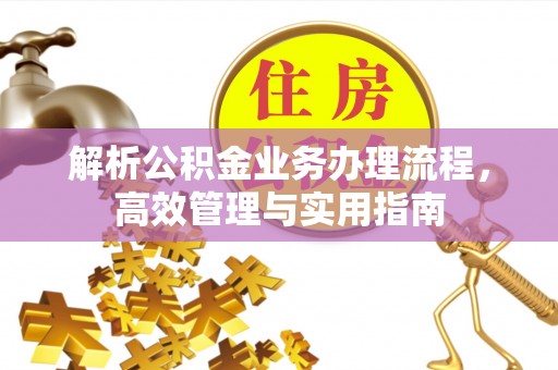 新抚解析公积金业务办理流程，高效管理与实用指南