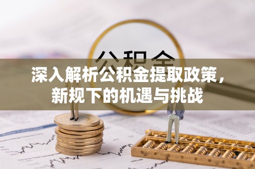 新抚深入解析公积金提取政策，新规下的机遇与挑战