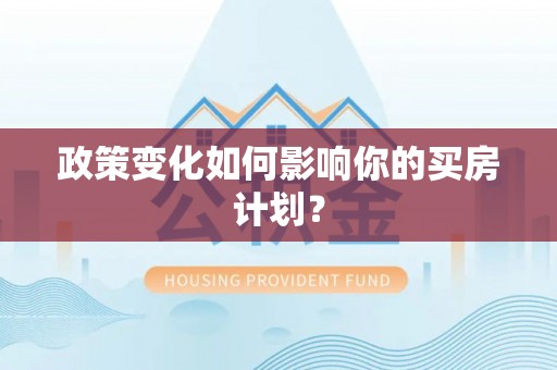 新抚政策变化如何影响你的买房计划？